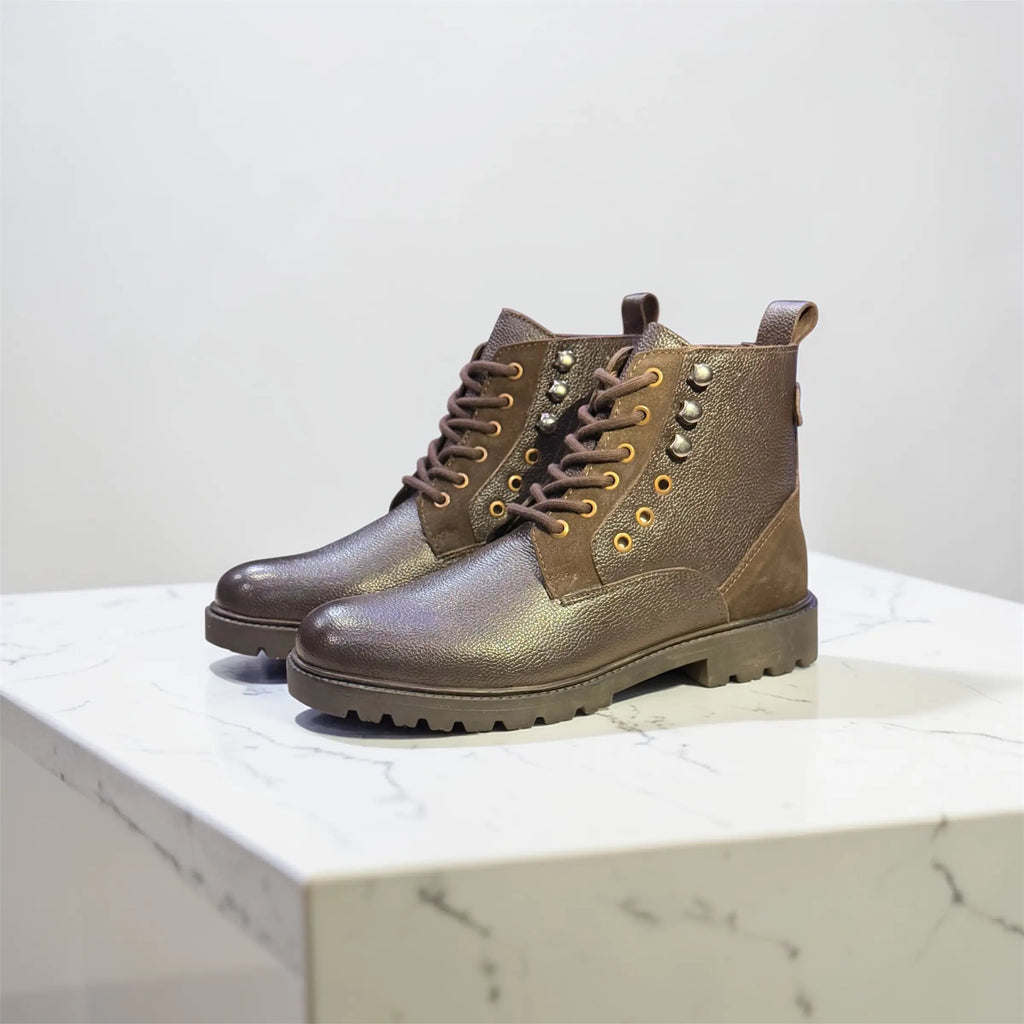 Vanguard brown - Premium Leather Lace Up Boots