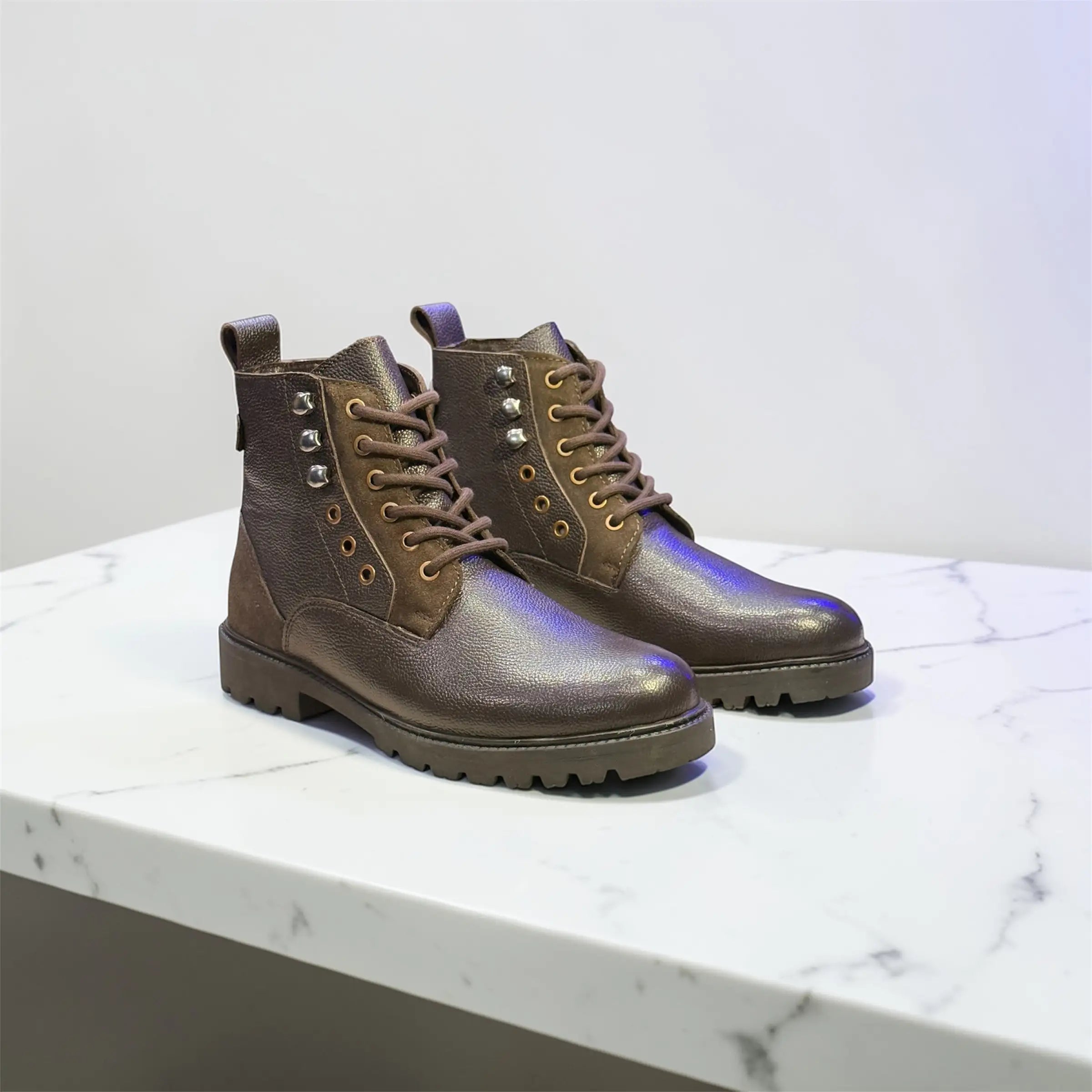 Vanguard brown - Premium Leather Lace Up Boots