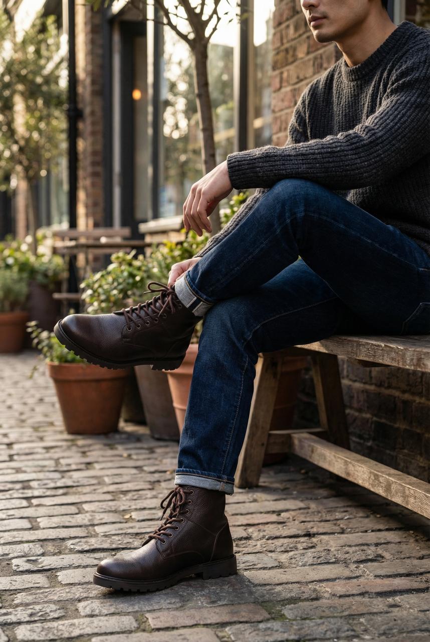 Rogue Brown - Premium Leather Lace Up Bootss
